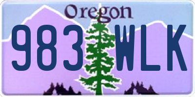 OR license plate 983WLK