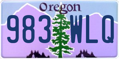 OR license plate 983WLQ