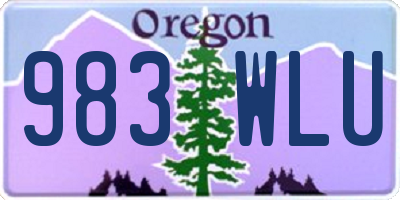 OR license plate 983WLU