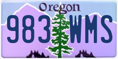 OR license plate 983WMS