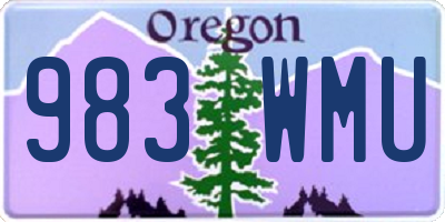 OR license plate 983WMU