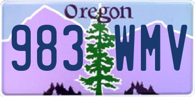 OR license plate 983WMV