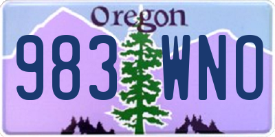 OR license plate 983WNO