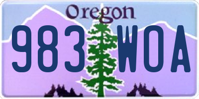 OR license plate 983WOA