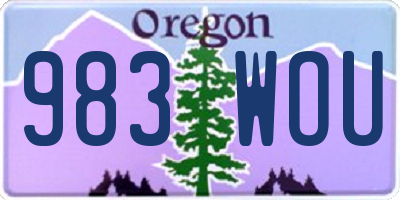 OR license plate 983WOU