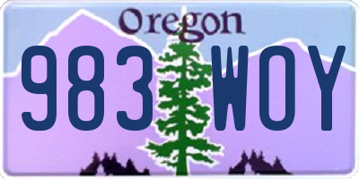 OR license plate 983WOY