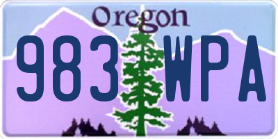 OR license plate 983WPA