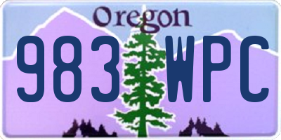 OR license plate 983WPC