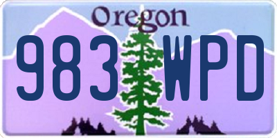 OR license plate 983WPD