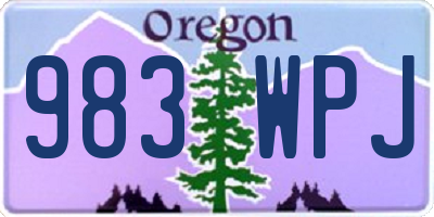 OR license plate 983WPJ