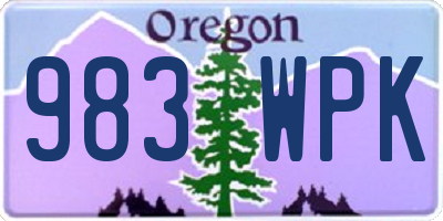 OR license plate 983WPK