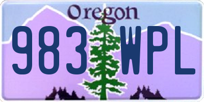 OR license plate 983WPL