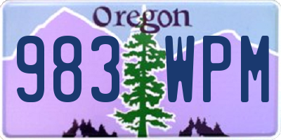 OR license plate 983WPM