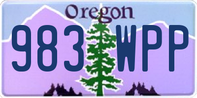OR license plate 983WPP