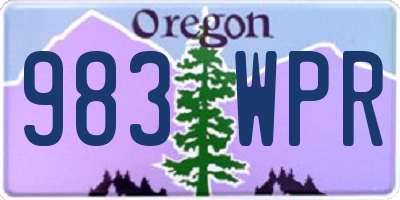 OR license plate 983WPR