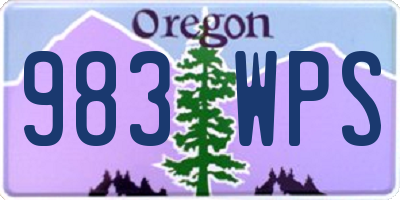 OR license plate 983WPS