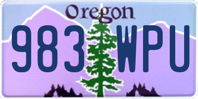 OR license plate 983WPU