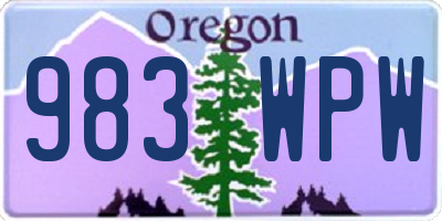 OR license plate 983WPW