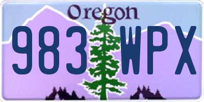OR license plate 983WPX
