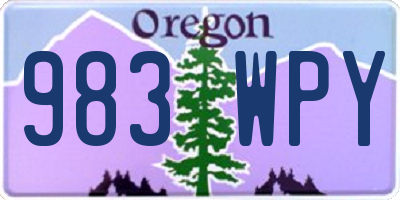 OR license plate 983WPY