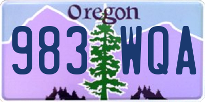 OR license plate 983WQA