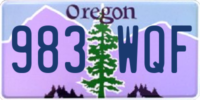 OR license plate 983WQF
