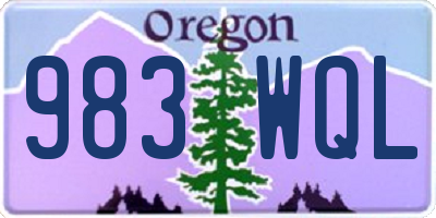 OR license plate 983WQL