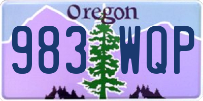 OR license plate 983WQP