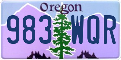 OR license plate 983WQR