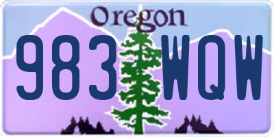 OR license plate 983WQW