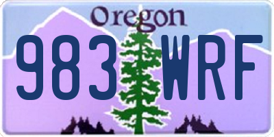 OR license plate 983WRF