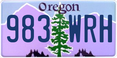 OR license plate 983WRH