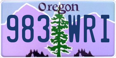 OR license plate 983WRI