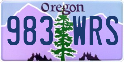 OR license plate 983WRS