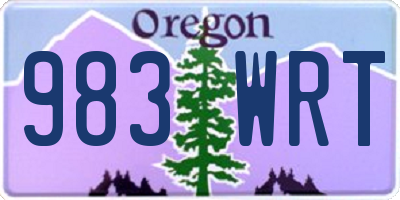 OR license plate 983WRT