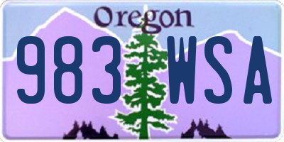 OR license plate 983WSA