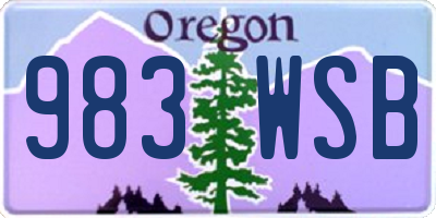 OR license plate 983WSB