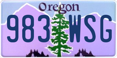 OR license plate 983WSG