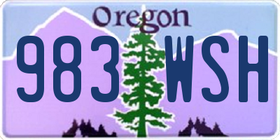 OR license plate 983WSH