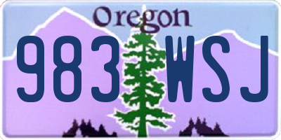 OR license plate 983WSJ