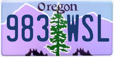 OR license plate 983WSL