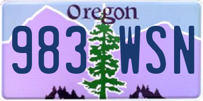 OR license plate 983WSN