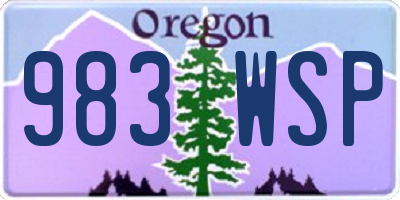 OR license plate 983WSP