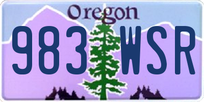 OR license plate 983WSR