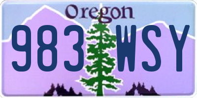 OR license plate 983WSY