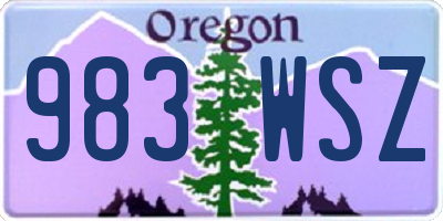 OR license plate 983WSZ