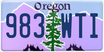 OR license plate 983WTI