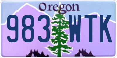 OR license plate 983WTK