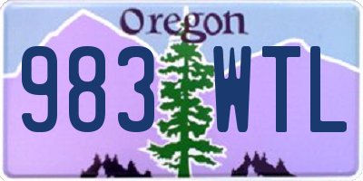 OR license plate 983WTL