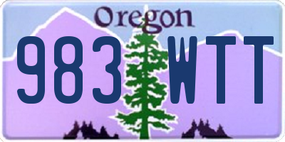 OR license plate 983WTT